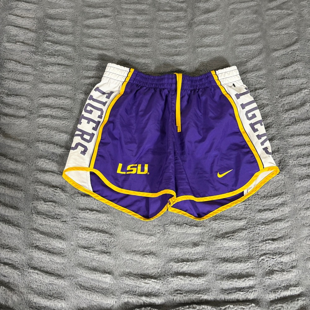 Nike LSU Tigers Dri-FIT Running Shorts Purple Gold Mens Small AT263